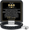 LUXEJEW Gifts for Men - Beaded Leather Bracelet 6mm Matte Agate Stone Bracelets for Men Dad Son Husband Boyfriend Grandpa Grandson Brother Uncle Nephew Adjustable Magnetic Clasp