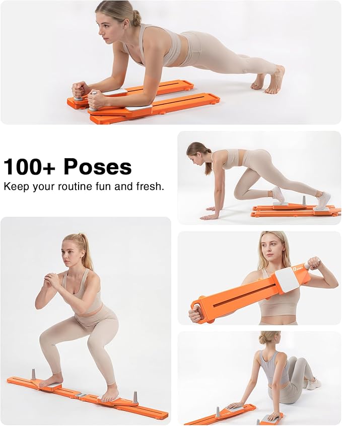 Pliates Board - Multifunctional Portable Pilates Reformer Machine & Ski Machine & Exercise Equipment for Home Gym Full Body Workout