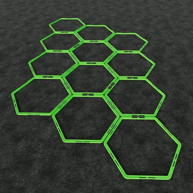 Power Systems Hex Agility Rings, Ladder, Hurdle Set All in One - Use Indoors or Outdoors for Speed & Skill Training