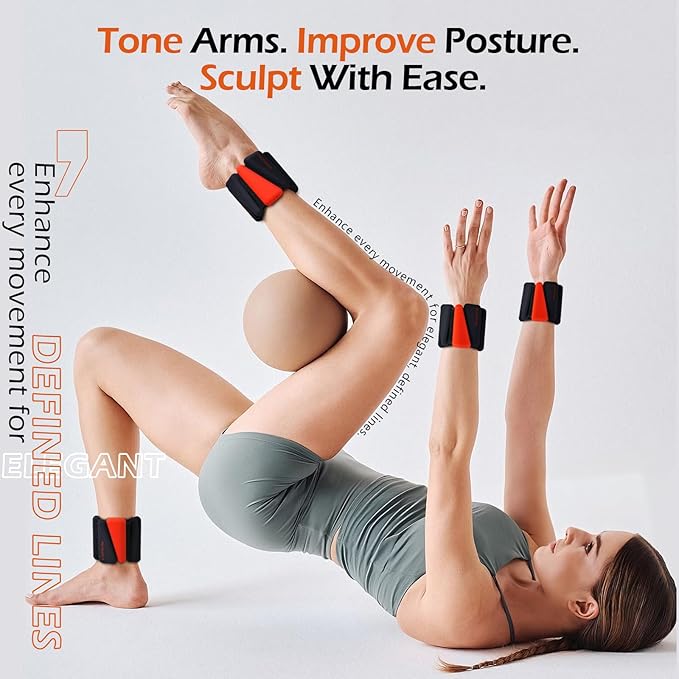 Wrist Ankle Weights for Women & Men, 2lbs/4lbs Adjustable Weighted Bangles to Boost Calorie Burn & Strength, Arm & Leg Weights for Pilates, Yoga, Walking, Barre, Gym & Home Workout