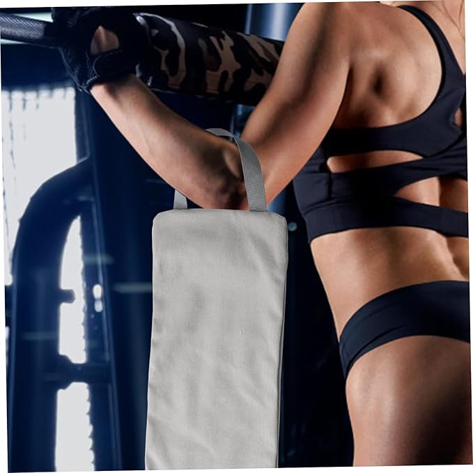 POPETPOP Workout Sandbag Weight Canvas Design for Fitness Training Includes Reinforced Handles for Easy Carrying for Arm and Leg Exercises Gray