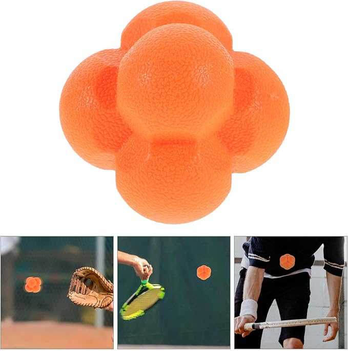 Healifty Reaction Training Ball Hexagon 7cm Orange High Difficulty Soft Rubber Speed Agility Coordination Training Equipment for Hand-Eye Reflex and Sports Skill Development
