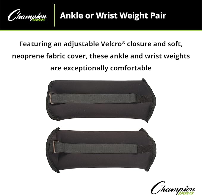 Champion Sports Soft Adjustable Ankle and Wrist Weights