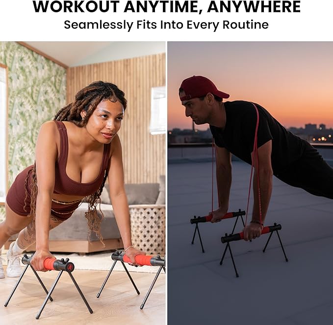 Rubberbanditz Parallette, Parallel Bars & Dip Station | At Home Gym Workout Equipment, L-Sit Bars & Calisthenics Equipment for Home. Perfect for Push Ups, Dips, Handstands & Gymnastics.