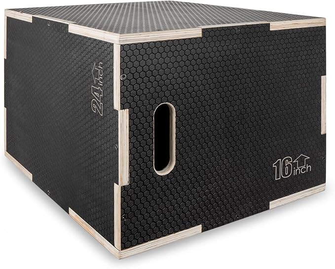 ProsourceFit 3-in-1 Wood Plyometric Jump Box For Cross Conditioning, Agility, Vertical Jump Training & Plyo Workouts
