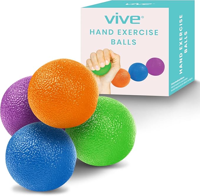 Vive Squeeze Balls for Hand Therapy, Exercise, Arthritis (w/Rehab Video App) - Grip Strengthener Occupational Equipment for Finger, Wrist, Carpal Tunnel, Pain Relief