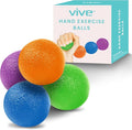 Vive Squeeze Balls for Hand Therapy, Exercise, Arthritis (w/Rehab Video App) - Grip Strengthener Occupational Equipment for Finger, Wrist, Carpal Tunnel, Pain Relief