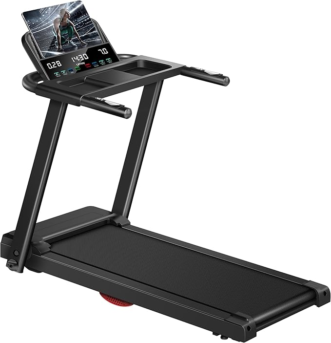 LONTEK Treadmills for Home with 15% Incline & Led Screen, 7-Layer Shock-Absorbing Foldable Treadmill with Handle Bar Up to 400lbs Capacity, 3.0HP Quiet Walking Pad Treadmill 0.6-7.5MPH