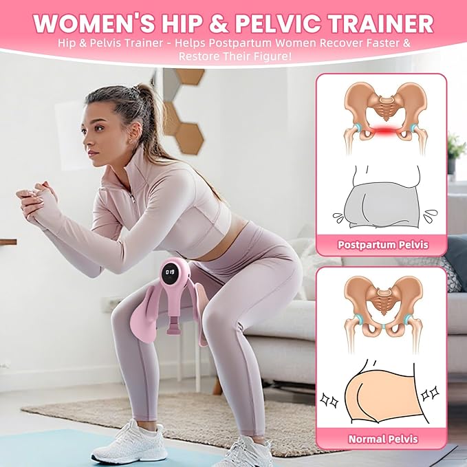 Trainer Kegel Exerciser - Pelvic Floor Exercise Device for Women，Thigh Workout Equipment with Smart Counter, Adjustable Resistance 1-18kg (40lbs)，Adjustable Resistance for Targeted Training