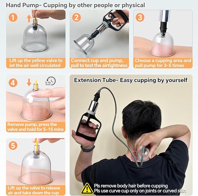 Cupping Kit for Massage Therapy Set with Pump 12 Massage Cups for Cellulite Reduction Muscle Back Pain Relief Physical Therapy