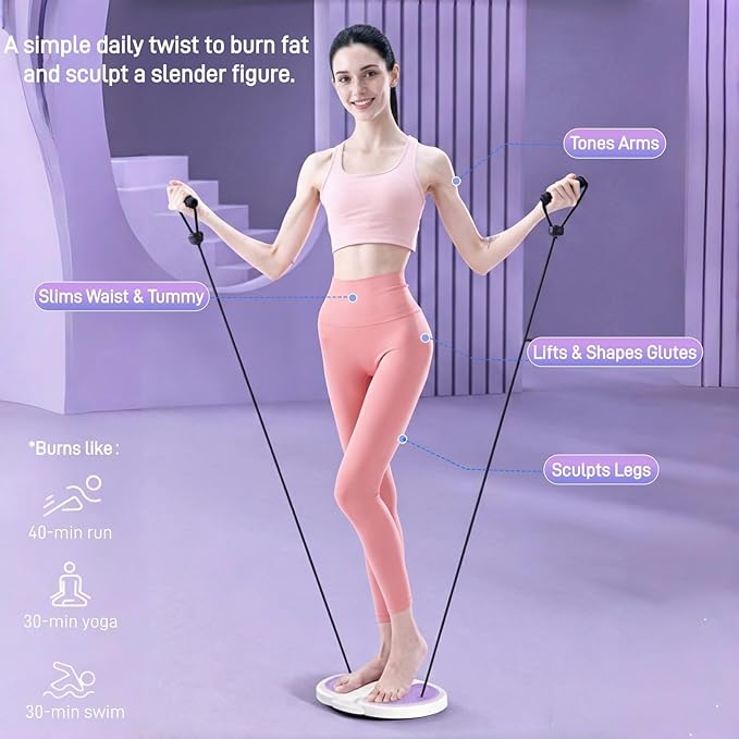Waist Twister Disc Board, Ab Twist Board with 770 lbs Weight Capacity, with 18 Magnets for Foot Massage, Noiseless Home Gym Equipment for Women Men