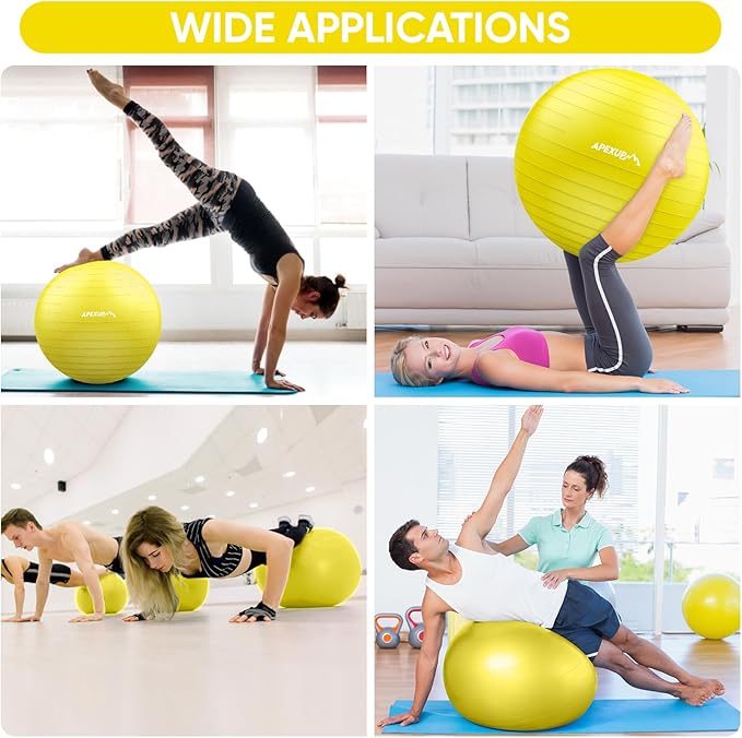APEXUP Yoga Ball Exercise Ball Anti Slip Heavy Duty for Fitness, Balance & Core Workout