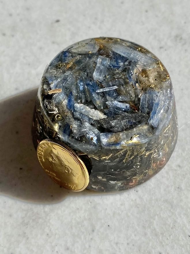 Blue Kyanite Orgone Generator Energy Accumulator 7.83Hz/432Hz/528Hz/Advance Harmonics Many Beautiful Ingredients! (Blue Kyanite)
