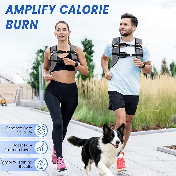 Weighted Vest Woman, 6/8/12/16/20/25/30 Lb Unisex Reflective Strength Training Weight Vest For Running, Jogging, Cardio & Workouts