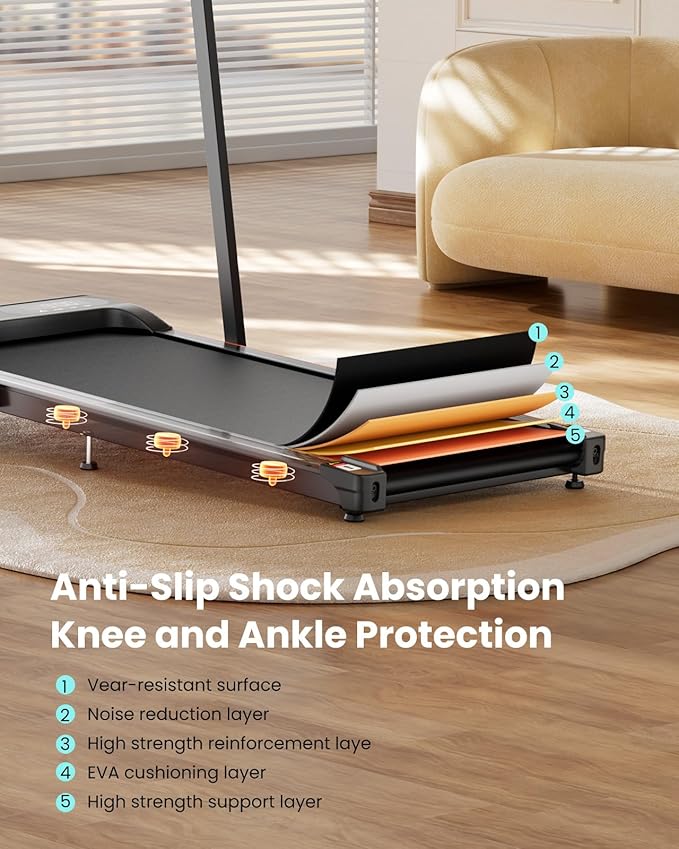 Walking Pad, Under Desk Treadmill with Incline for Home Office 2.5HP Portable Walking Treadmill with 265 Lbs Weight Capacity Walking Machine, Remote Control, LED Display