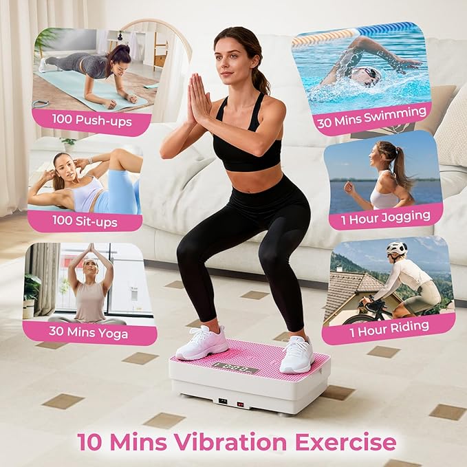 Goplus Vibration Plate Exercise Machine, Vibrating Platform for Lymphatic Drainage w/Remote, LED Display, Home Workout Full Body Shake Board for Weight Loss