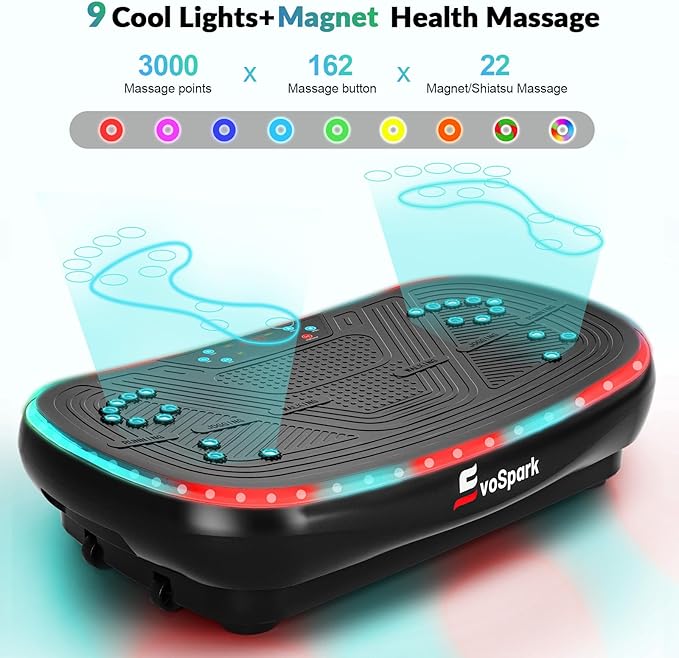 Vibration Plate Exercise Machine, 2026 EvoSpark Dual Motor Vibration Plate for Lymphatic Drainage, 3D & 4D Whole Body Vibration Plates for Weight Loss, Shaker Workout Equipment for Women Men Home