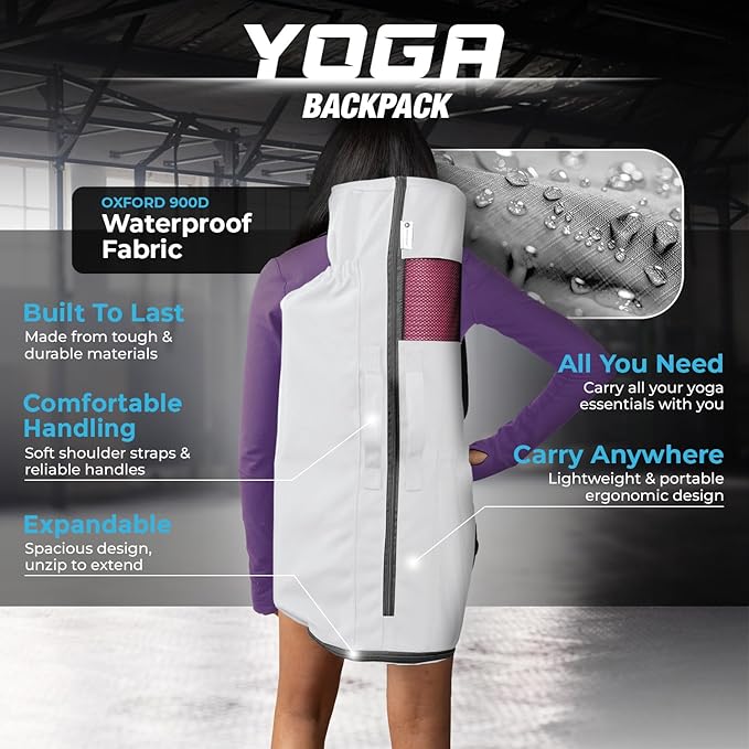 MAGNILAY Yoga Mat Bag - for Women and Men, Yoga Mat Carrier, Fits Mats Blocks and Accessories for Workouts, (32”L)