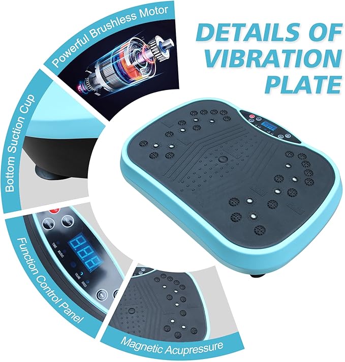 Portable Vibrating Plate Exercise Machine, A Vibration Plate for Lymphatic Drainage, Waver Vibration Plates for Weight Loss, Whole Body Shaking Machine Exercise at Home Workout, 300 LBS