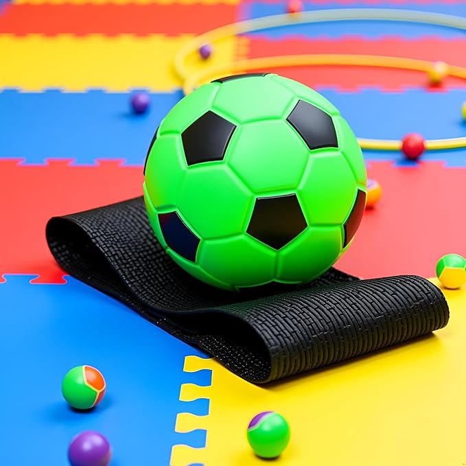 Green Wrist Return Ball Rubber Sport Ball with Wrist Strap and String Rebound Bouncy Balls Wrist Rebound on Elastic String Exercise Play, Sports Reaction Balls