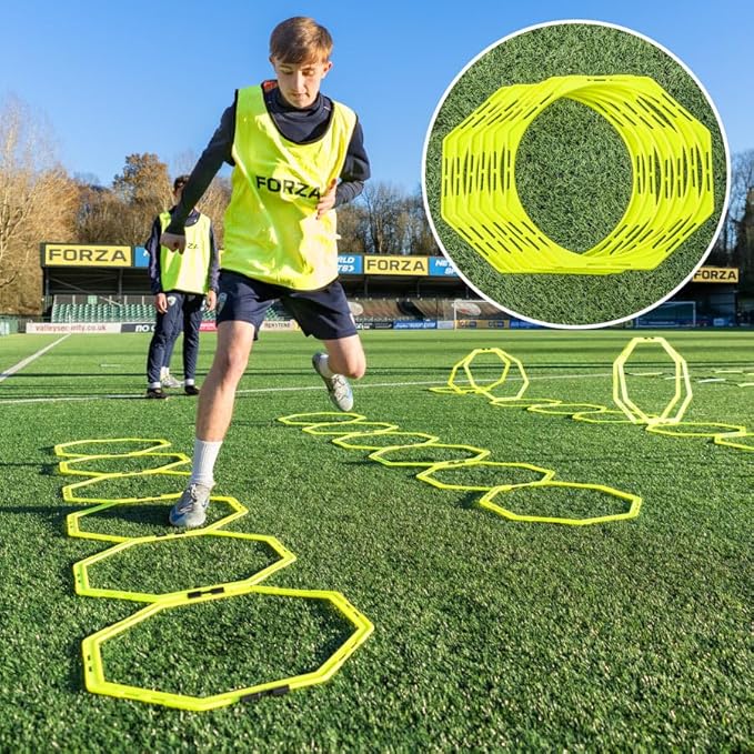 FORZA Agility Training Octa Rings [Pack of 6] | Soccer Training Equipment | Multi-Sport Agility Ring Set | Speed Training Equipment | Sports Equipment