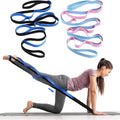 Leyndo 2 Pcs Stretching Strap with 10 Loops -yoga Strap for Physical Therapy, Non-elastic Exercise Straps for Home Workout, Pilates, Exercise, Dance, Gymnastics