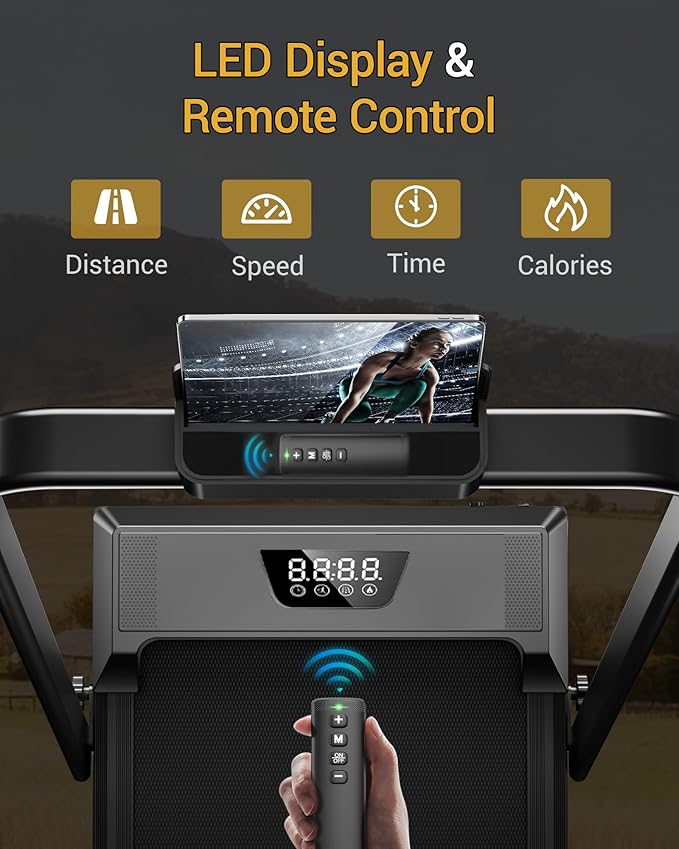 Walking Pad Treadmill with 15% Incline 2.5HP Foldable Under Desk Walking Pad for Home and Offce 300LBS Weight Capacity 0.6-6.2MPH Compact Treadmill with Remote Control