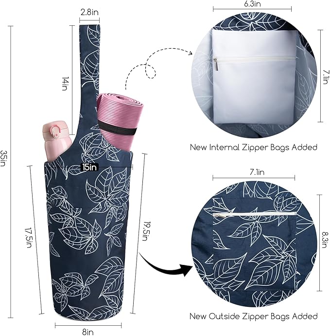 IwIeIaIrI Yoga Mat Bag for Women with Large Size Pocket and Zipper Pocket,Yoga Gifts Accessories with Adjustable Shoulder Strap- Fits Most Workout Stuff
