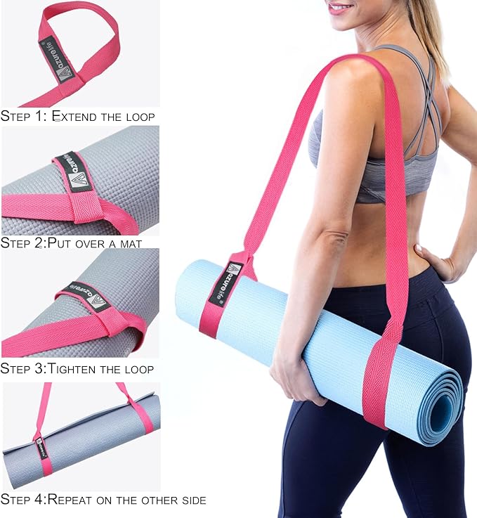 [MAT NOT Included] Yoga Mat Sling, Yoga Mat Straps for Carrying, Easy-Cinch Yoga Mat Holder Strap