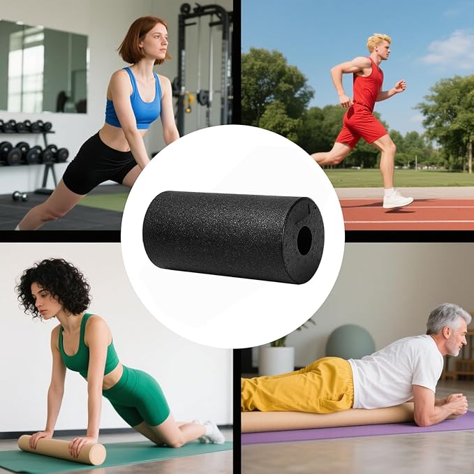 Massage Roller - Deep Tissue Cylinder, High Pressure Muscle Reliever, Fitness Recovery Aid | for Back Arm Leg Shoulder Neck Foot Yoga Pilates Stretching Gym Exercise