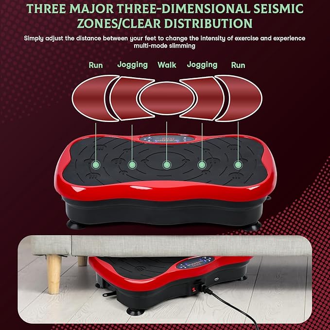 Power Waver Vibration Plate Machine with Adjustable Intensity, Vibration Platform for Full-Body Workout & Recovery, Vibration Fitness Machine for Muscle Toning/Circulation Improvement