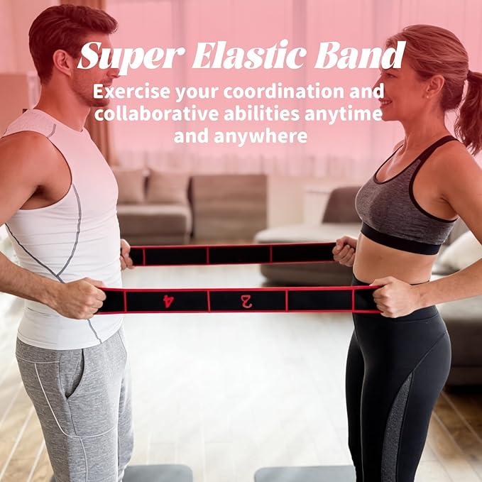 2PCS Fitness Resistance Band for Stretching and Yoga, Number Stretch Resistance Band with Clear Markings, 8-Section Elastic Training Bands for Full Body Stretching Shaping