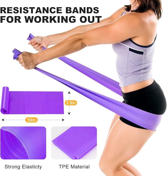 Pilates Ring Fitness Circles Set, Dual Padded Handles Home Pilates Equipment Set for Women Includes 2 Pilates Ring, 2 Pilates Mini Ball, and 5 Resistance Bands at Home Pilates Workout Set