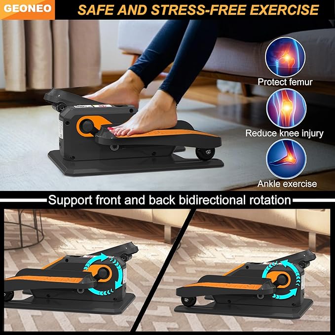 Under Desk Elliptical Machine, Electric Elliptical Exerciser for Senior, Quiet and Small Electric Seated Pedal Exerciser for Home with Remote Control and 12 Adjustable Speeds