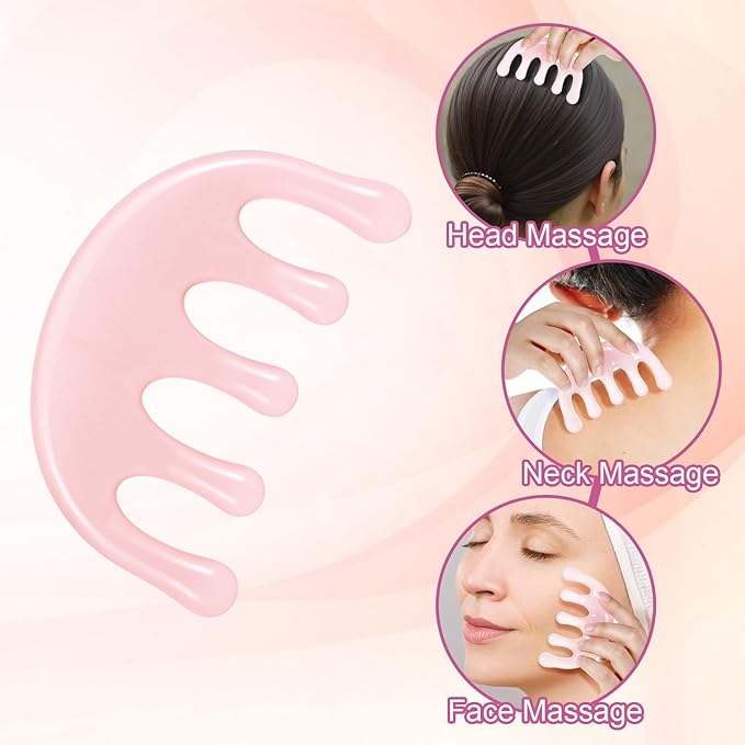 4 Pcs Head Massager Scalp Comb Resin Scalp Stress Relax Tool Gua Sha Five Claw Massage Tool Manual Head Scratcher Soothing Heads Relaxation Tools for Birthday Mother's Day Father's Day Gifts