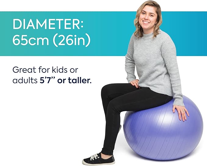 Bouncyband Balance Ball – Create Flexible Seating to Improve Focus at School, Office, or Home with This No-Roll Weighted Ball