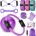Pilates Equipment, Home Workout Pilates Ring Kit with Resistance Bands, 14'' Magic Circle, Mini Ball, Pilates Starter Kit for Strength, Toning and Flexibility, Workout Guide Included