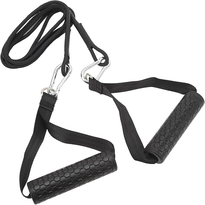 Triceps Rope, Long Strap with 2 Handles Cable Attachments for Multi-Use Fitness for Men Women Home Gym Strength Training