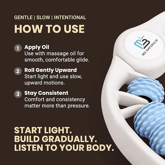 Anti Cellulite Roller & Lymphatic Drainage Massager | Fascia Blaster for Contoured & Smoother Skin | Tool for Sore Arms, Legs, Stomach & Buttocks by M3 – Multicolor