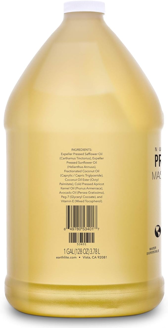 EARTHLITE Massage Oil PRO-LITE – Plant-Based, Nut-Free, Unscented, High Performing