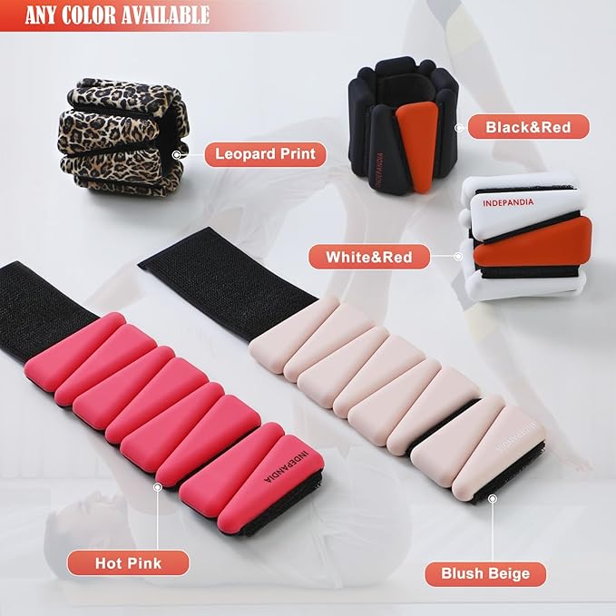 Wrist Ankle Weights for Women & Men, 2lbs/4lbs Adjustable Weighted Bangles to Boost Calorie Burn & Strength, Arm & Leg Weights for Pilates, Yoga, Walking, Barre, Gym & Home Workout