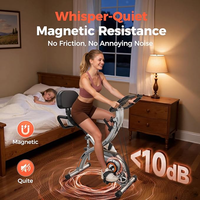 YOSUDA Folding Exercise Bike - Foldable Stationary Bike for Home Gym Workout