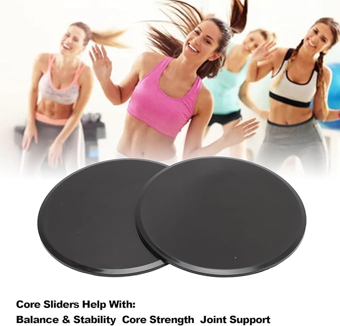 Dual Sided Core Sliders for Full Body Workout, 7 Inches 2 PCS, Portable ABS Fitness Equipment for Home Gym and Travel, Build Functional Core Strength