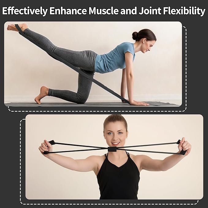 Pilates Essentials Kit for Home Women, Pilates Equipment for Workouts, 6 Fabric Resistance Bands, 12 Inch Magic Circle Yoga Ring, Mini Exercise Ball, Great Exercise Accessories