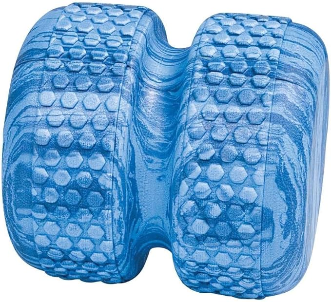 Power Systems Myo-Roller, Textured Roller Massage Therapy Aid for Recovery, Myofascial Release and Spinal Alignment, 6 x 6 Inches, Blue Marble (80675)