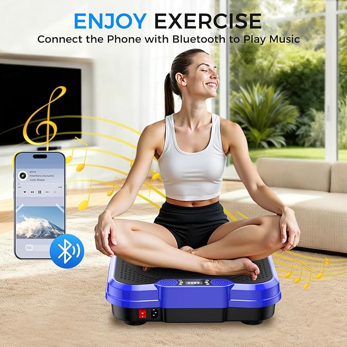 Vibration Plate Exercise Machine,Vibration Plate for Lymphatic Drainage Power Vibration Plate Machine Support 450 Lbs 250 Adjustable Speeds,Vibrating Plate Shake Plate Weight Loss