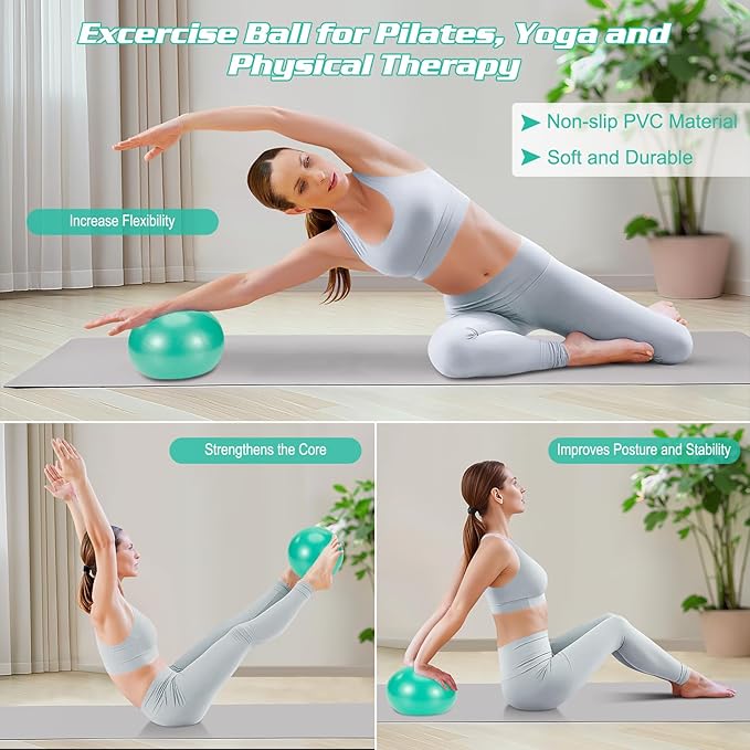 Pilates Essentials Kit for Home Women, Ring and Ball Set, Pilates Equipment for Workouts, 3 Resistance Bands, Grip Socks, 14 Inch Magic Circle, Mini Exercise Ball, Great Exercise Equipment