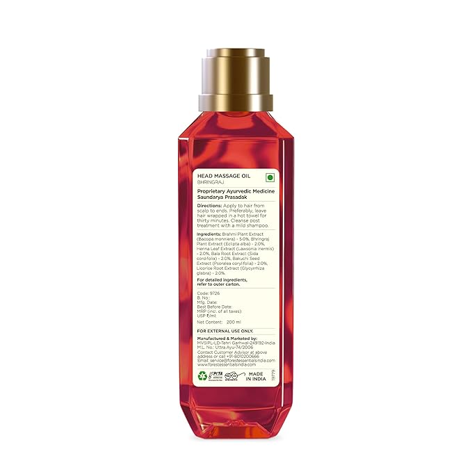 Forest Essentials Ayurvedic Herb Enriched Head Massage Oil - Bhring Raj 200ml Free Expedited Shipping!
