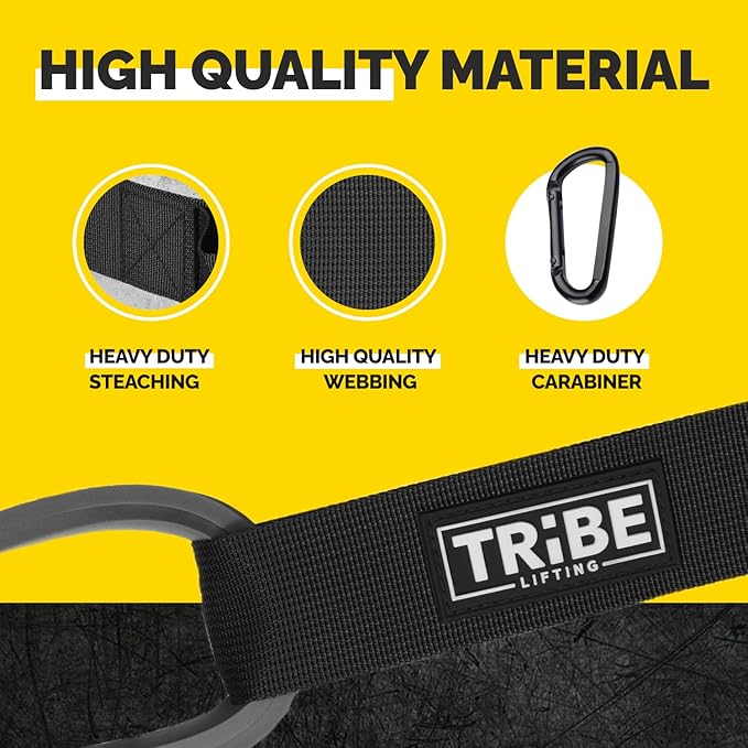 Tribe Lifting Adjustable Resistance Band Anchor - Door Anchor with 5 Loops & Metal Rings, Durable Nylon Strap for Full-Body Workouts