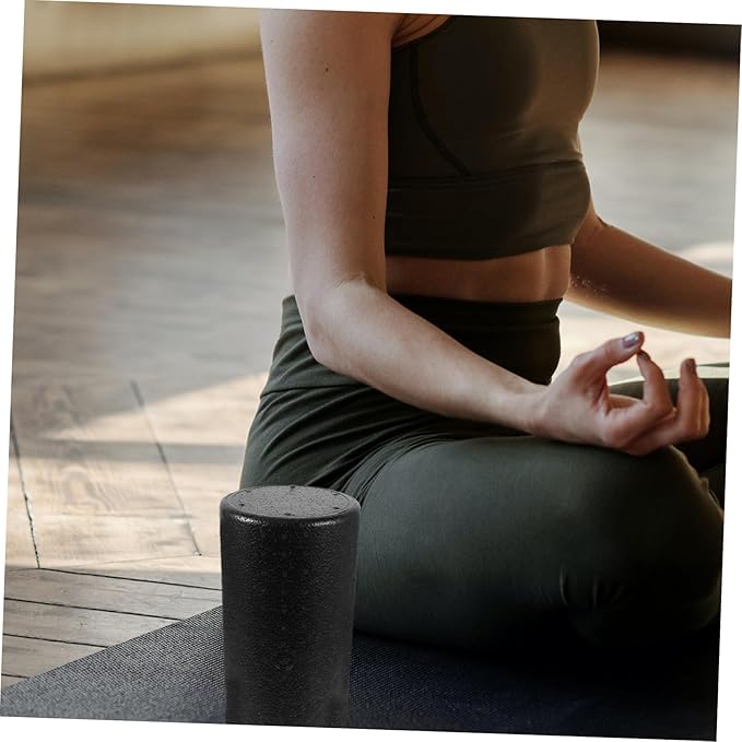Happyyami Yoga Massage Roller Portable Foam Column for Muscle Relaxation Body Massage and Rehabilitation Lightweight Foam Roller for Balance and Flexibility Exercises Black